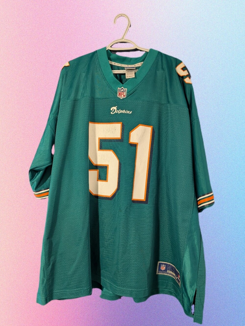 NFL Miami Dolphins Teal MIKE POUNCEY #51 Football Jersey Size 4XL